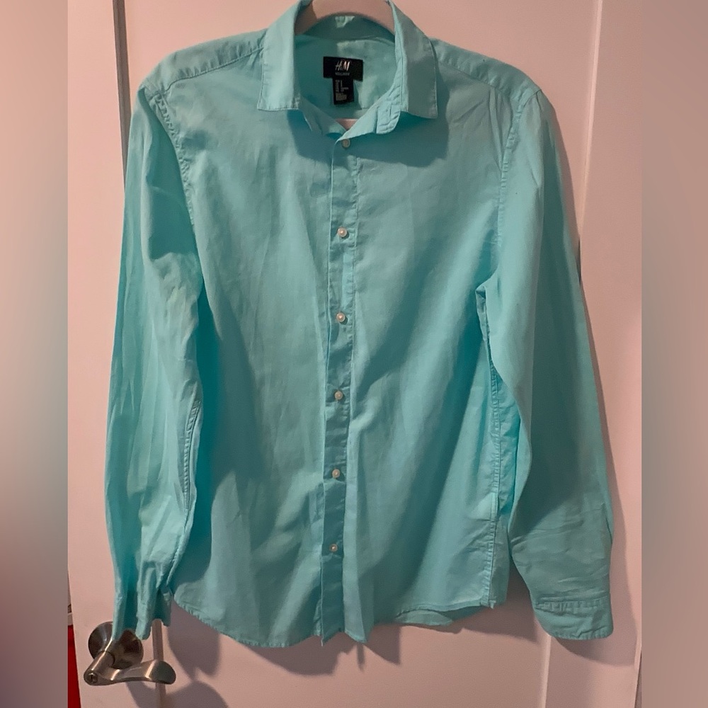 H&M Turquoise Regular Fit Shirt